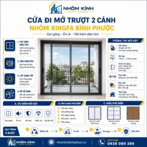 Cửa đi mở trượt 2 cánh