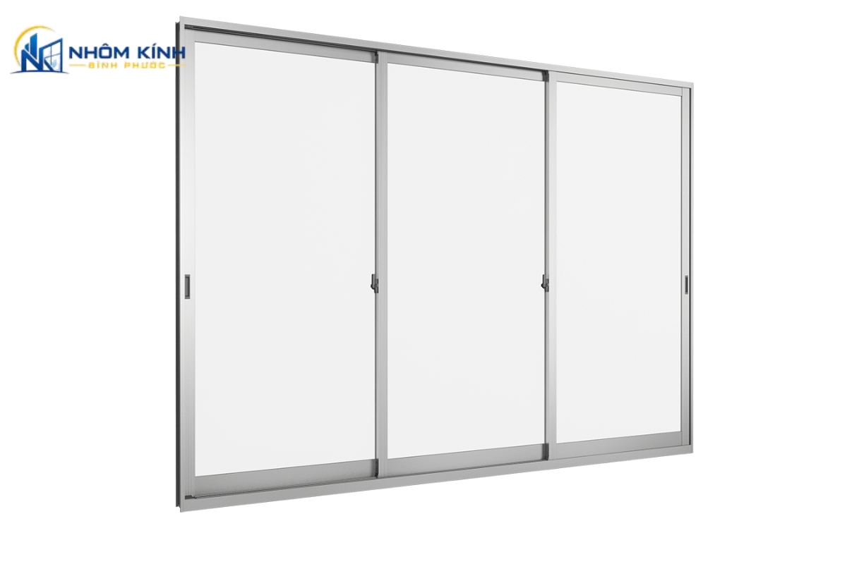 Cửa đi mở trượt 3 ray với ba cánh chạy trên đường dẫn độc lập giúp mở rộng 67% diện tích khung cửa, tối ưu lối đi thoáng cho phòng khách nối sân vườn và hồ bơi