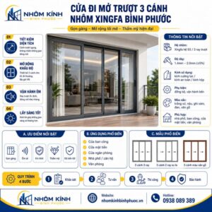 Cửa đi mở trượt 3 cánh