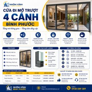 Cửa đi mở trượt 4 cánh