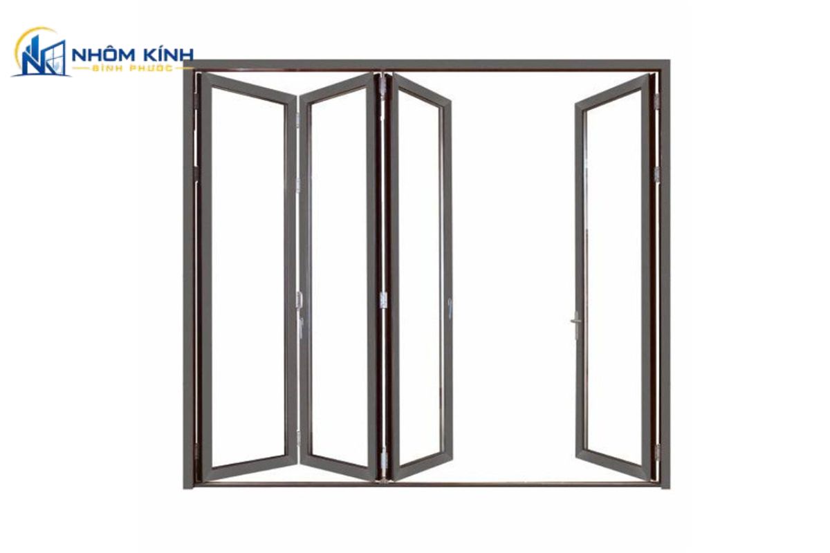 Ưu điểm vượt trội của cửa đi xếp trượt 4 cánh nhôm Xingfa nhờ khả năng tối ưu diện tích, chịu lực chống rung tốt, cách âm cách nhiệt và tính thẩm mỹ cao