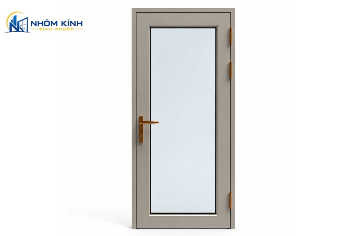 Cửa nhôm Xingfa 1 cánh có thiết kế gọn, khung chắc chắn, gioăng kín khít và linh hoạt lựa chọn kính, màu sắc cùng phụ kiện