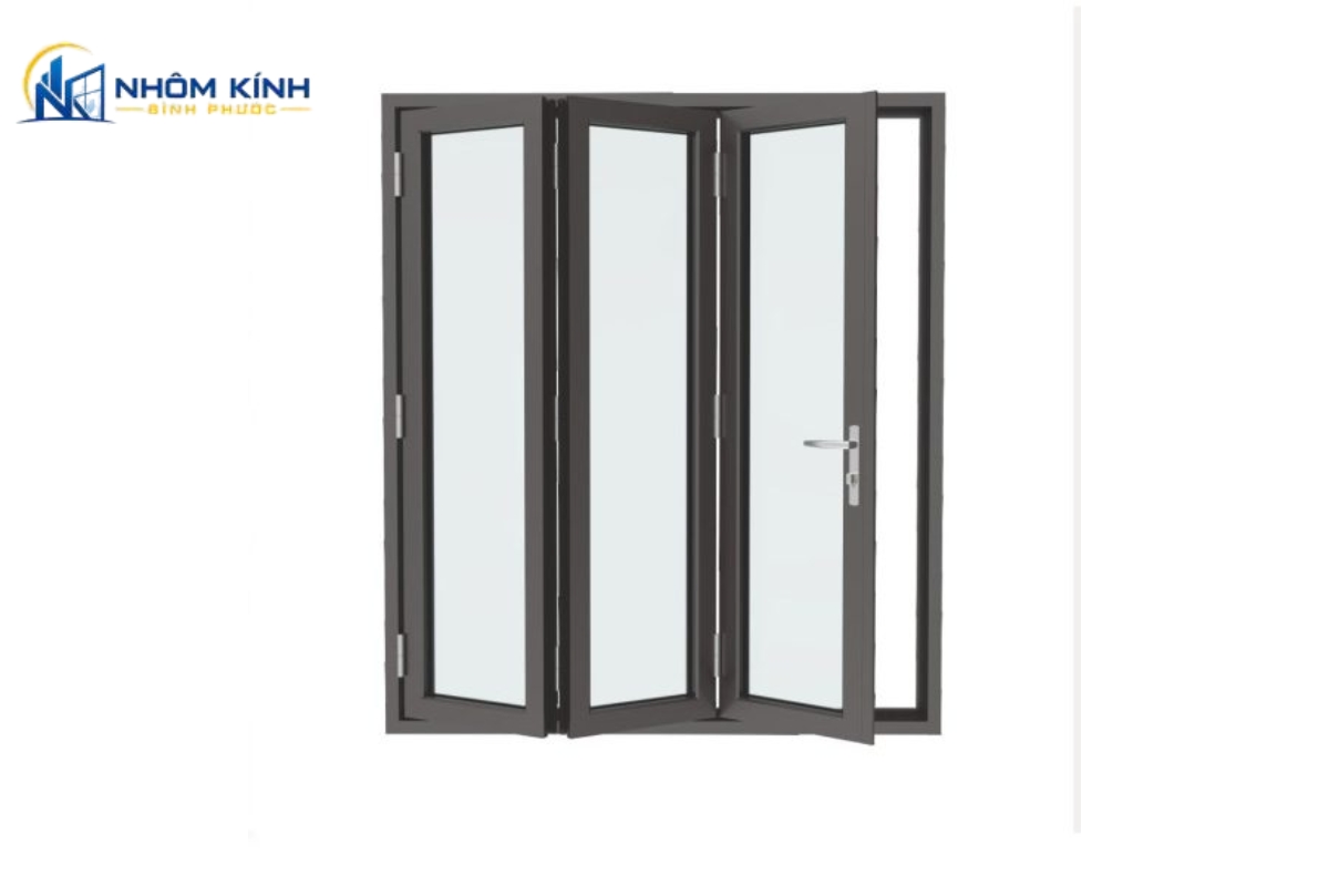 Cửa nhôm Xingfa 3 cánh xếp trượt hệ 63 giúp mở gần hết mặt thoáng, phù hợp biệt thự, sân vườn, phòng khách lớn và mặt tiền kinh doanh
