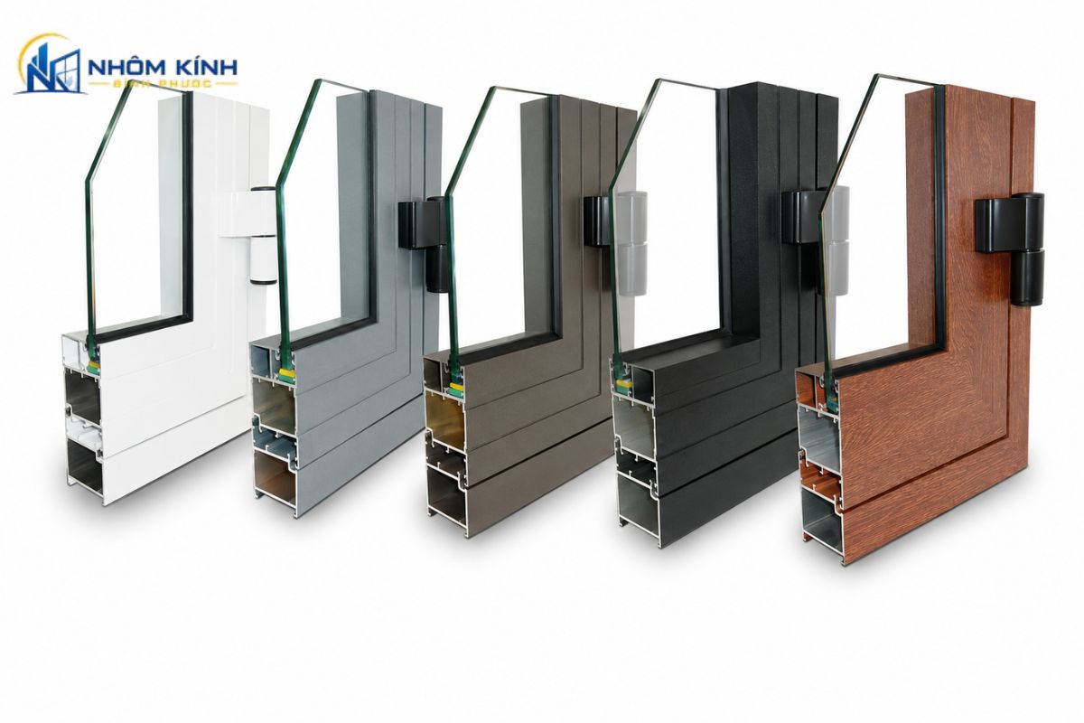 Thông số kỹ thuật chi tiết nhôm Xingfa Việt Nam gồm độ dày 1.2mm - 2.0mm, ứng dụng các hệ nhôm 55, 93, 63 kết hợp kính cường lực và phụ kiện đồng bộ cao cấp