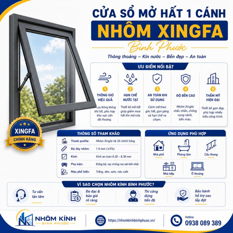 Cửa sổ mở hất 1 cánh