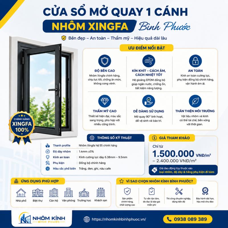cửa sổ mở quay 1 cánh