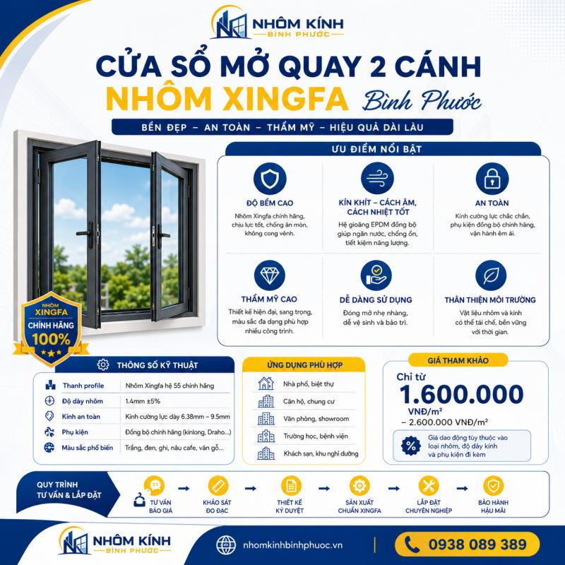 Cửa sổ mở quay 2 cánh